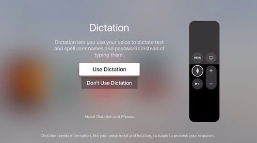 dettatura Apple TV