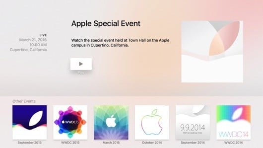 Apple rilascia un'app ufficiale per i keynote nell'Apple TV 1 App Special Event