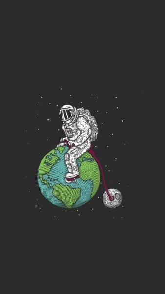 Astronaut Earth Moon Bicycle