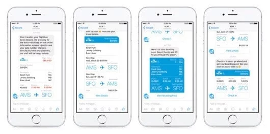 Facebook e Skype integrano i bot nelle loro app 1 Facebook Messenger KLM