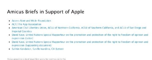 Apple pubblica la lista di chi sostiene le sue battaglie 1 sostenitori Apple