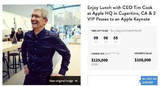 Tim Cook torna all'asta a favore del Robert Kennedy Human Rights (aggiornato) 1 Charitybuzz