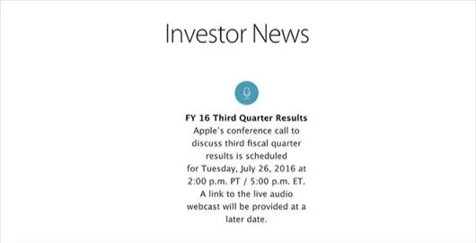 Terzo trimestre 2016 di Apple: fatturato a 42,4 miliardi -17% 1 Q3 16 Apple