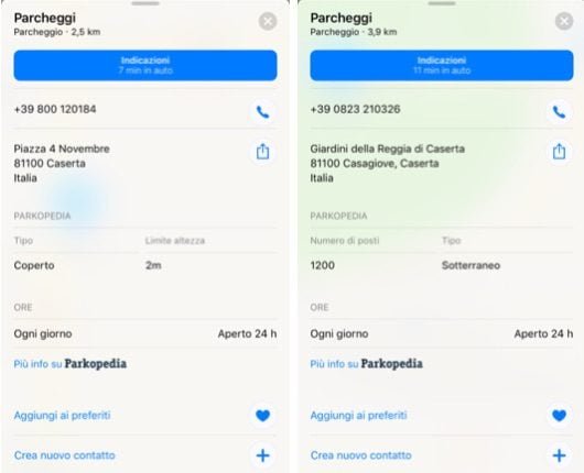 parcheggi iOS 10