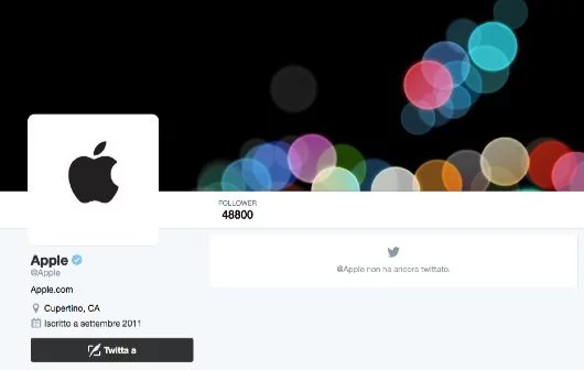 Apple ora ha il suo account su Twitter 1 Apple Twitter