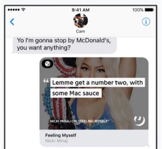 L'app Genius permette di mandare messaggi con citazioni prese dalle canzoni 1 Genius app