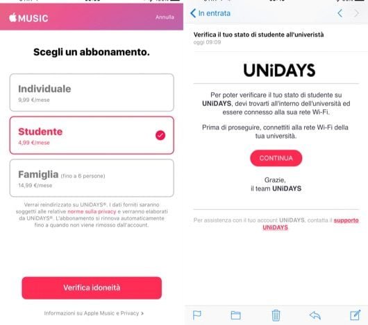 Come attivare l'abbonamento Apple Music per studenti in Italia 1 Apple Music studente