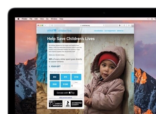 Apple Pay ora supporta i siti per le donazioni 1 Apple Pay beneficenza