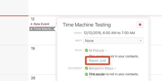 filtro antispam calendario