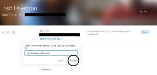 Come cambiare indirizzo email dell'Apple ID 6 cambiare Apple ID