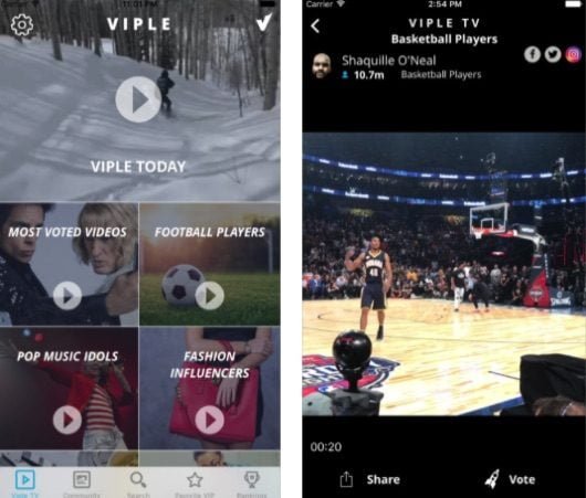 Viple, l'app che raccoglie i video postati dai VIP sui social network 1 Viple