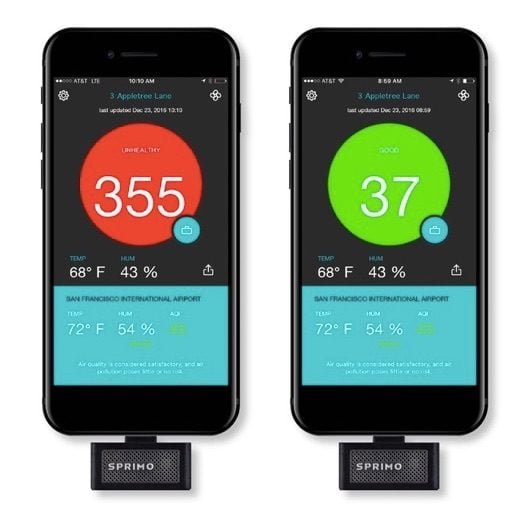 Sprimo, il sensore per iPhone per monitorare la qualità dell'aria 1 Sprimo