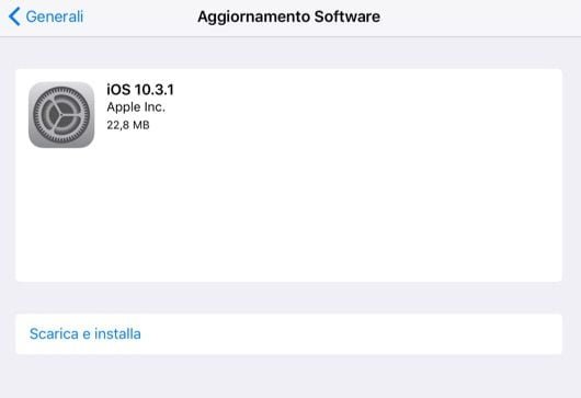 Disponibile iOS 10.3.1 1 iOS 10.3.1