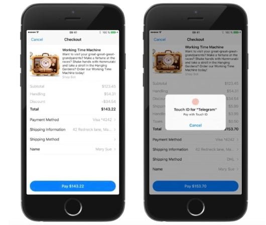 Telegram supporta Apple Pay nei bot per pagamenti via messaggio 1 Apple Pay Telegram