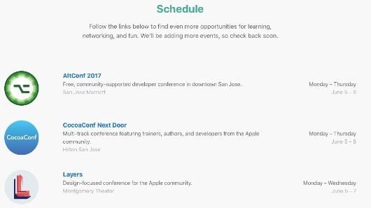 Apple pubblicizza gli eventi secondari collegati al WWDC 2017 1 Eventi WWDC 2017