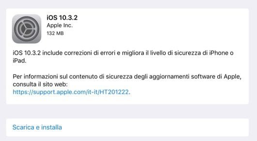 Disponibile iOS 10.3.2, macOS 10.12.5, watchOS 3.2.2 e tvOS 10.2.1 1 iOS 10.3.2