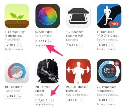prezzi App Store 2017