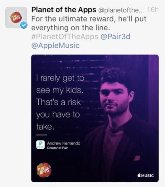 La scivolata di Apple su un tweet per Planet of the Apps 1 Planet of the Apps