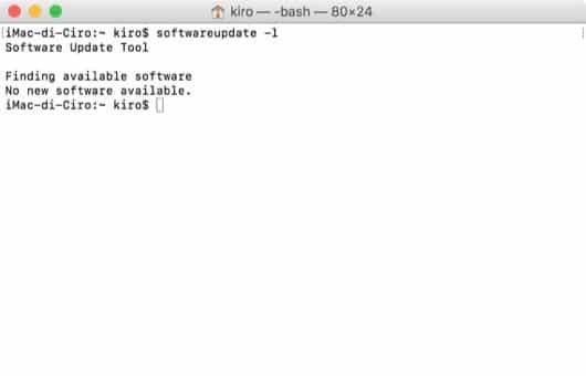 Aggiornamento Terminale