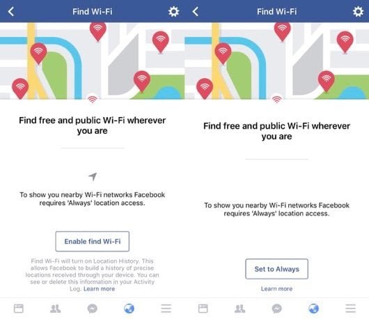 Facebook ora suggerisce dovre trovare un WiFi aperto nelle vicinanze 1 Facebook Find WiFi