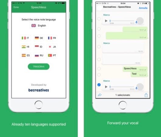 Speechless, l'app che converte le note vocali di WhatsApp in testo scritto 1 Speechless