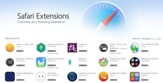 Estensioni Safari
