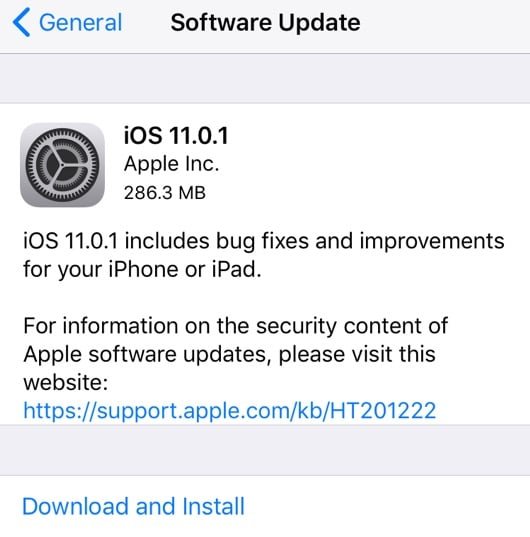 iOS 11.0.1