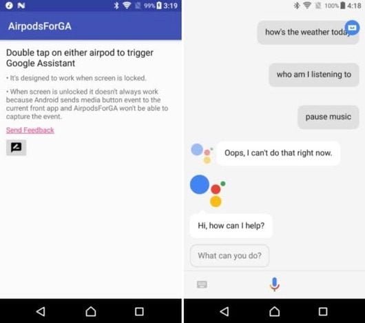 AirPodsForGA, l'app che fa usare le AirPods con i comandi su Android 1 AirPodsForGA