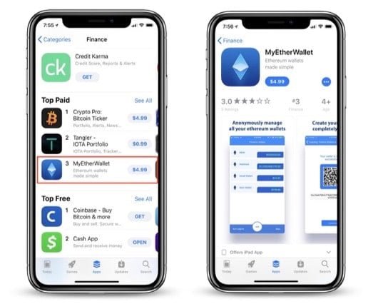 Attenti alle false app di criptovalute nell'App Store 4 MyEtherWallet