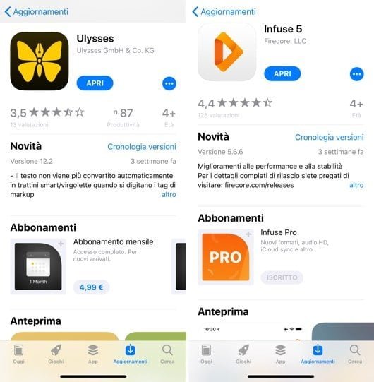 App Store abbonamenti