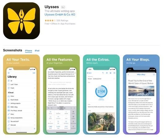 Apple migliora gli screenshot nelle schede delle app 1 Ulysses iOS