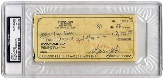 Assegno Steve Jobs