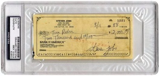 Va all'asta un assegno firmato da Steve Jobs 1 Assegno Steve Jobs