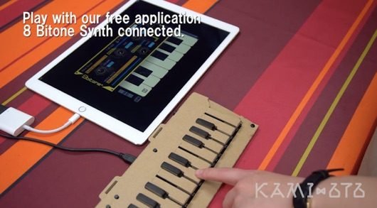 Kami-Oto, la tastiera musicale di cartone per iPad 1 Kami-Oto