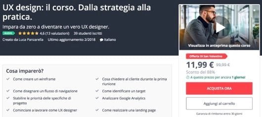 Un corso in UX Design su Udemy per 11,99 € fino a domani
