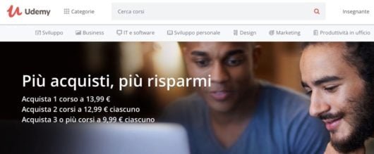 Su Udemy arriva una promozione: più corsi compri e meno paghi 1 Udemy 03.18