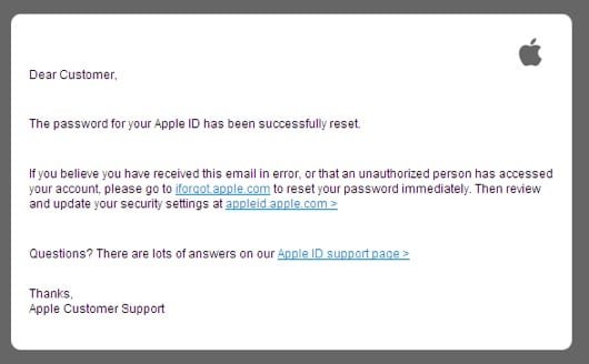 email fake Apple