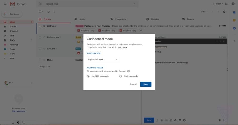 Gmail avrà la funzione Confidenziale per le email 3 Gmail Confidencial