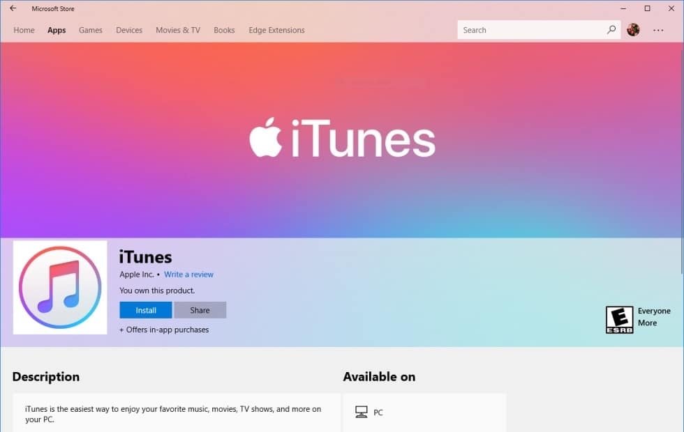 Rilasciato iTunes 10.5.1 1 iTunes Microsoft Store