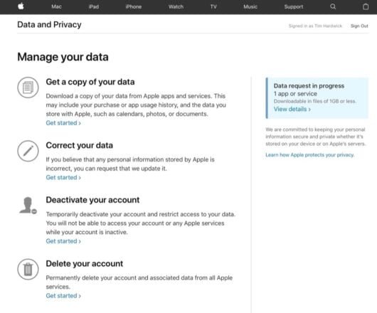 Apple consente di scaricare tutti i dati che ha su di noi 1 Apple GDPR