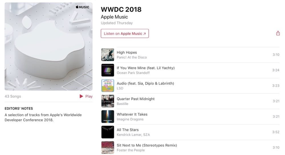 Apple Music WWDC 2018
