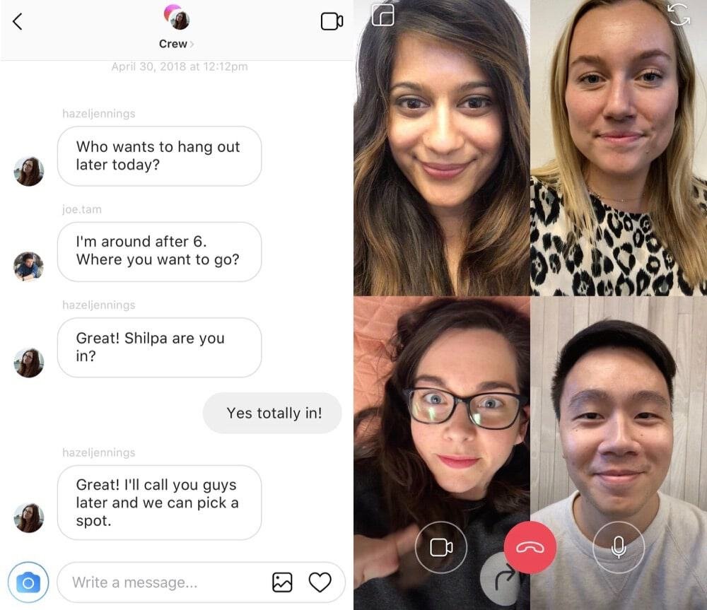 Instagram video chat