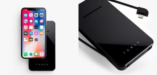 Tesla mostra una batteria esterna Qi ma poi sparisce 1 batteria esterna Tesla