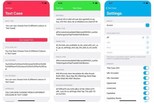 Text Case, l'app per modificare i testi ora supporta Shortcuts 1 Text Case