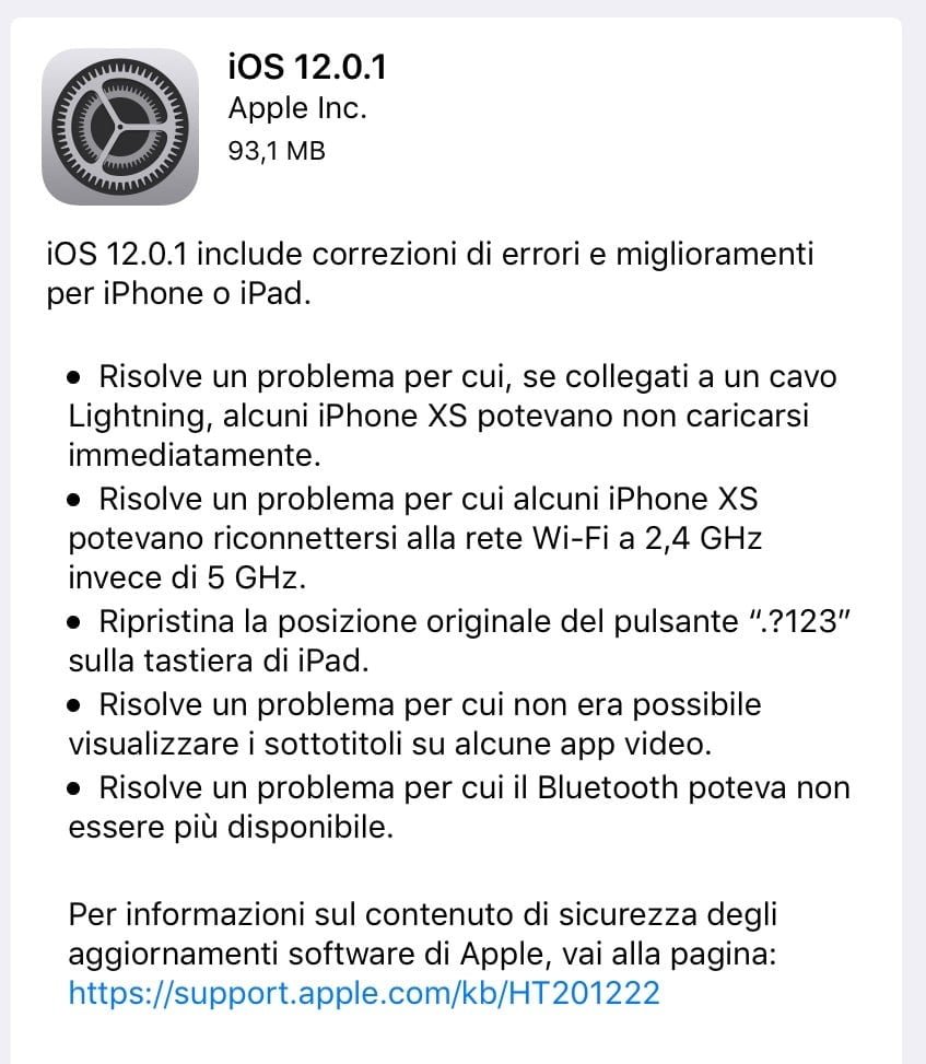 iOS 12.0.1