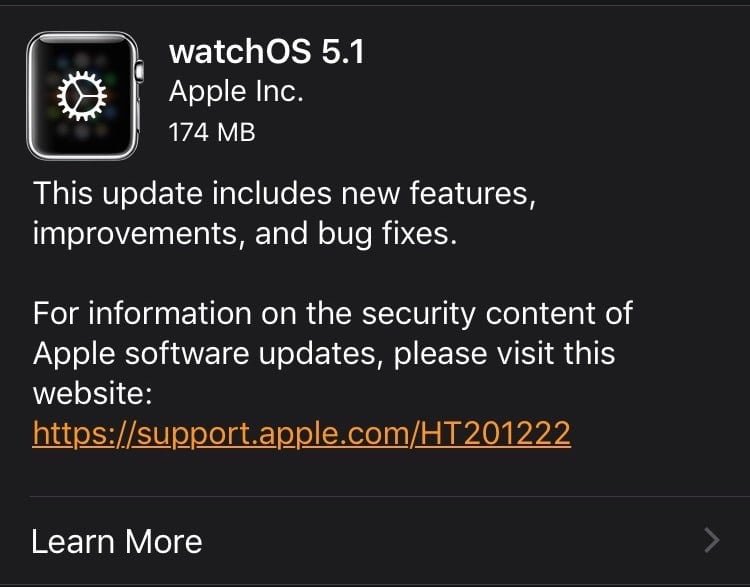 watchOS 5.1