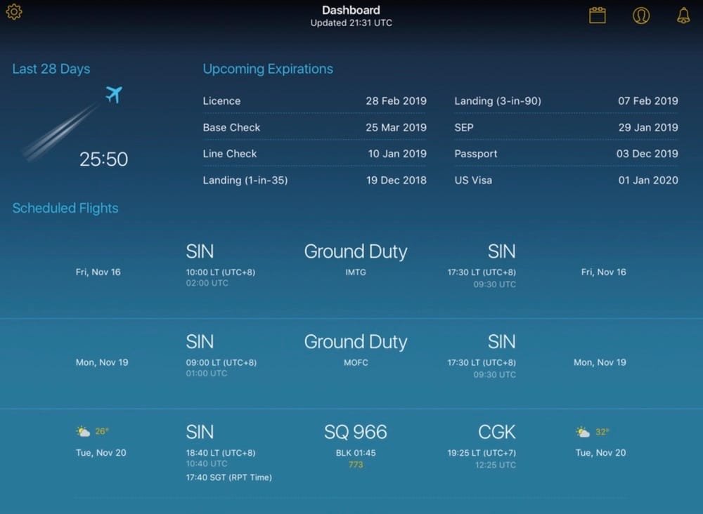 iPad Singapore Airlines