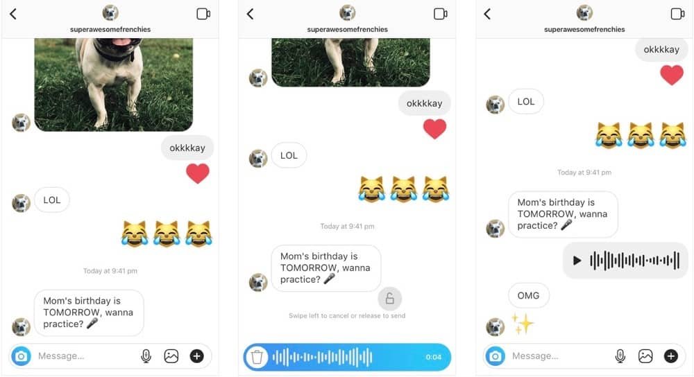 Instagram messaggi vocali