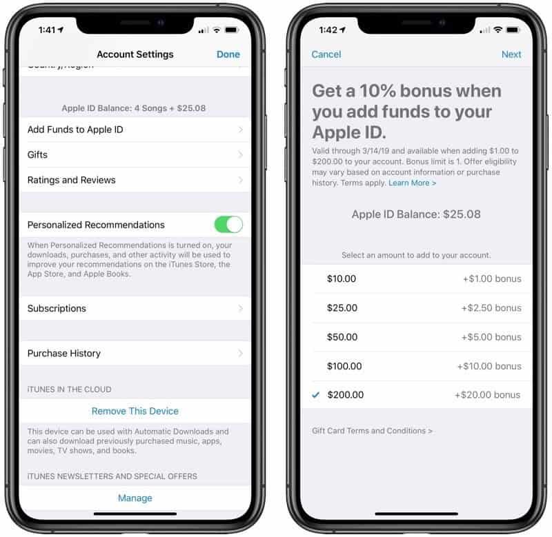 Credito iTunes: negli Stati Uniti c’è un cashback del 10% 1 App Store cashback