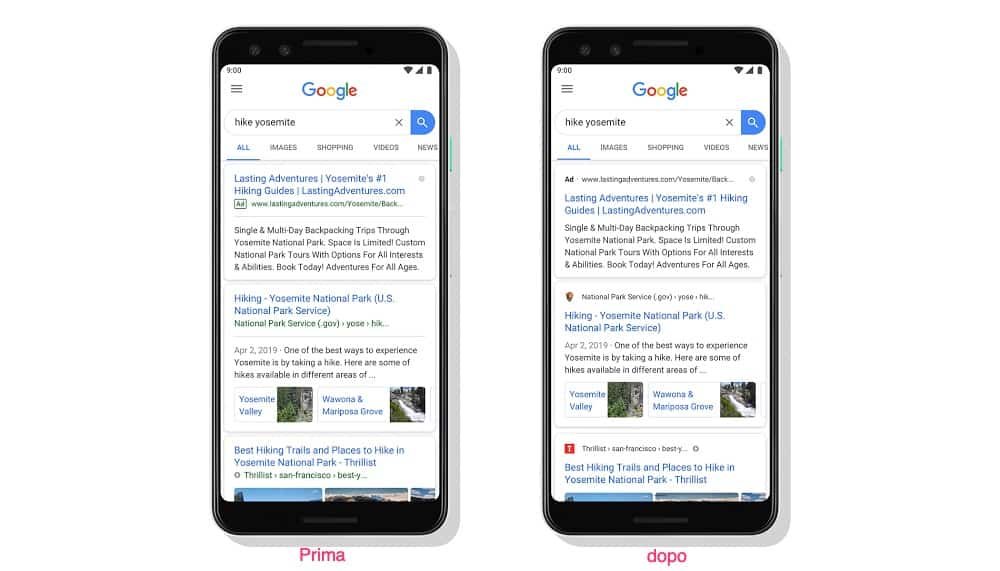 Cambiamenti grafici per le ricerche mobile su Google 1 grafica ricerche Google